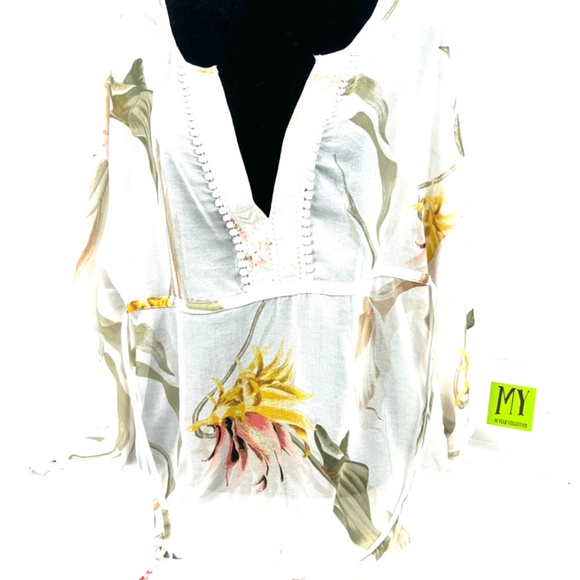 WHBM Sheer Boho Style Blouse - Picture 2 of 16